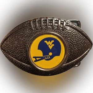 WVU Football Belt Buckle C&D Hit Inc. West Virginia University Vtg Mountaineers